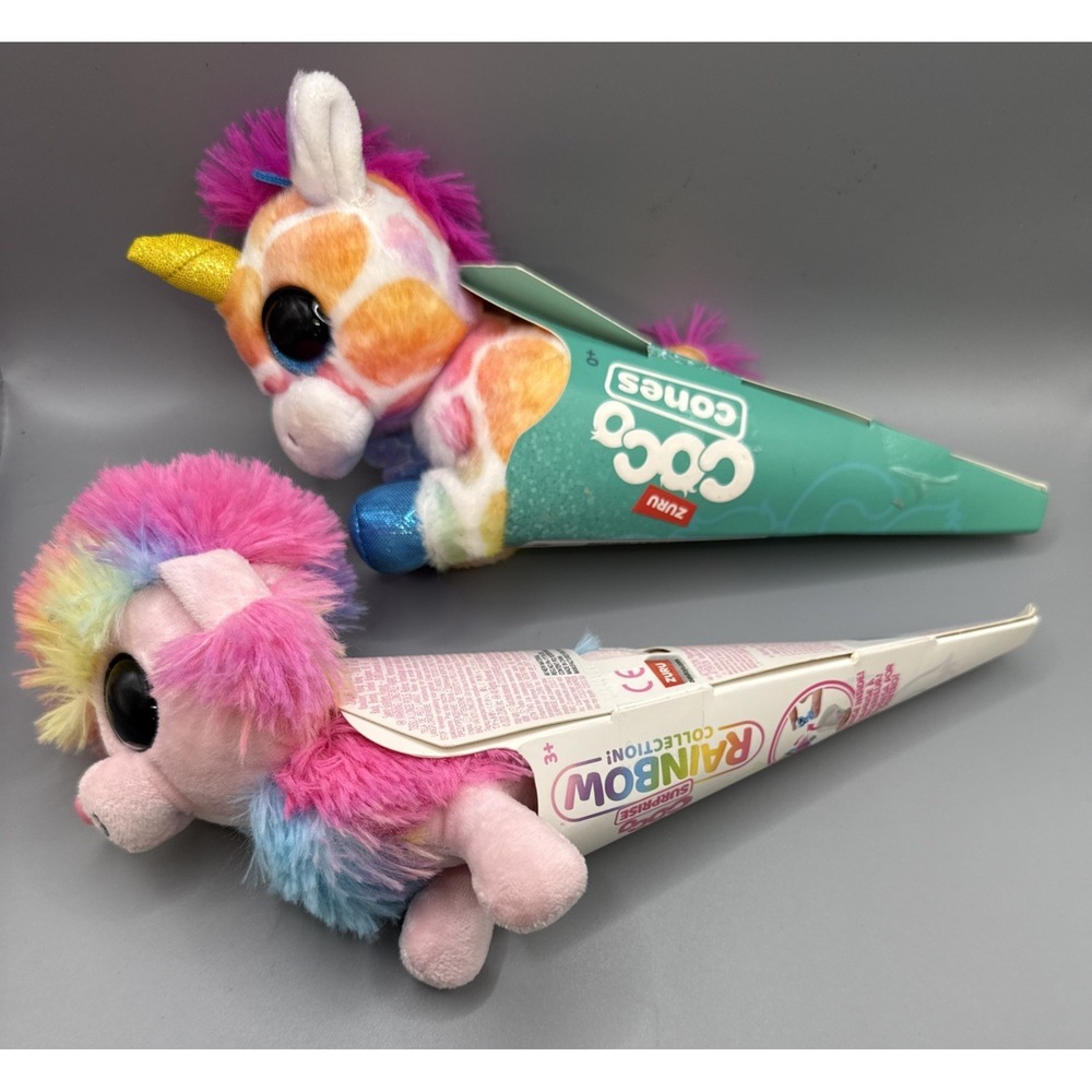 COCO CONE‎ SQUISH GIRAFFE UNICORN 7" & PINK RAINBOW POODLE See Details